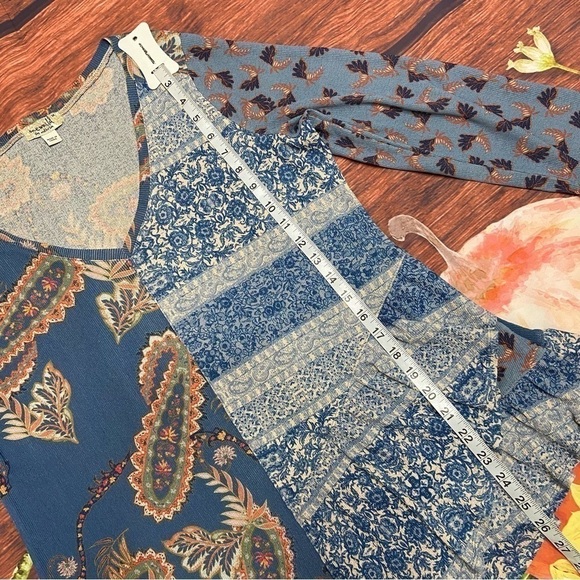 One World Graphic Print Floral Paisley Boho Top M - Picture 6 of 8